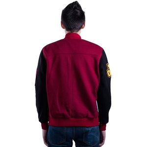 Baseball Bomber Leather Sleeves Embroidered Logo High School Style Jacket Custom <b>Mens</b> Letterman Varsity Jackets Warm Winter - Product Image 4