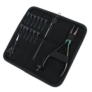 Professional Salon Hair Extension Tool Set with Beads Removal Plier Tape Pressing pliers Tool Flat Crimper plier Comb & Clips - Product Image 1