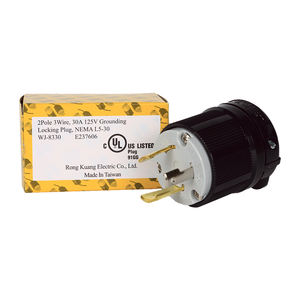 ปลั๊กไฟแบบล็อค 3 ขา รุ่น WJ-8330 สำหรับอุตสาหกรรม ใช้ได้กับ NEMA L5-30 สำหรับเครื่อง HVAC และเครื่องอัดอากาศ - Product Image 5