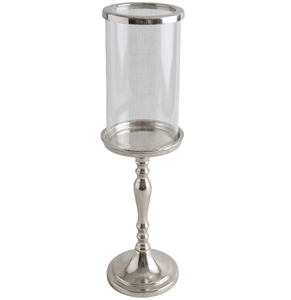 Decorative <b>Silver</b> Color Hurricane Candle Pillar Holder for Room Decoration Home Decor Tabletop Decorative Candle Pillar Holder - Product Image 1