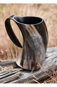 Custom Design Buffalo Horn Drinking Mug Bulk Unique Design %100 Natural Ox Horn <b>Beer</b> Mug Wholesale Premium Buffalo Horn Mug - Product Image 3