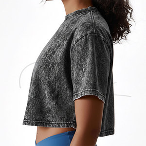 Best Selling 100% Cotton Made <b>Crop</b> <b>Top</b> for Women Wholesale High Quality Summer Acid Wash Women <b>Crop</b> <b>Top</b> - Product Image 6