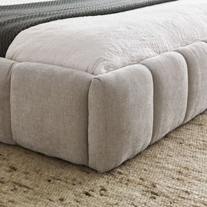 <b>Queen</b> <b>Size</b> Upholstered <b>Bed</b> <b>Frame</b> with Thick Chenille Fabric Solid Wood Platform <b>Bed</b> Headboard - Product Image 5