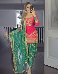 Eid Ramzan spécial Salwar Kameez prêt à l'emploi, costume pakistanais personnalisable avec pantalon de style Dhoti, tenue traditionnelle indienne pour femmes - Product Image 1
