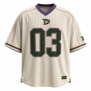 Men's <b>Soccer</b> Jersey V-Neck Pinstripe Mesh Short Sleeve Breathable Athletic Wear Number 03 Embroidery Front Logo - Product Image 1