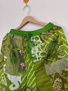 Pantalones Harem de Rayón con Parches, Cintura Elástica, Corte Recto, Largos, Ajuste Regular, Estilo Dulce, Verano, Playa, Casual, Étnico - Product Image 4