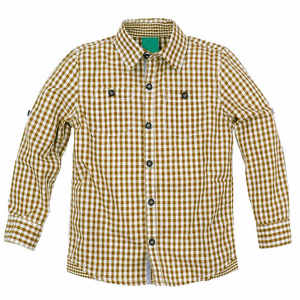 เสื้อเชิ้ตแขนยาวลายสก็อตสีเหลืองสำหรับผู้ชาย ปกคอปกติดกระดุมทั้งตัว ผ้าทอ 100% ผ้าฝ้าย เหมาะสำหรับใส่ในฤดูใบไม้ร่วง - Product Image 5