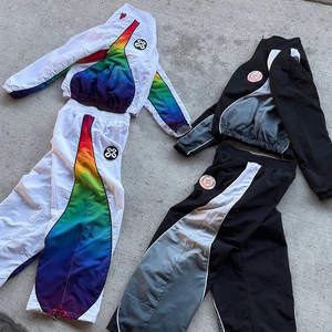 Unisex <b>Rainbow</b> Tracksuit Set Full Sleeve Sporty Style Polyester Quick Dry Two Piece Jogger Pants With Side Pockets Spring Wear - Product Image 6