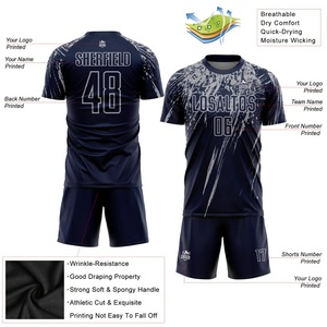 Maillot de football sublimé 100 % polyester, multicolore, séchage rapide, respirant, uniformes d'équipe, impression de logo et de numéro, vêtements de sport personnalisés - Product Image 3