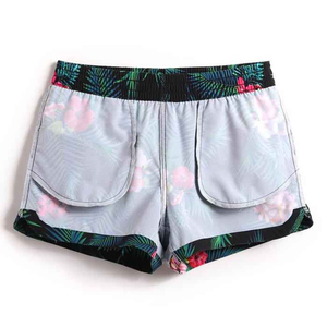 Shorts décontractés pour femmes à imprimé champignon, avec dentelle, cordon de serrage, en polyester tricoté, taille mi-haute, séchage rapide, style sportif - Product Image 4