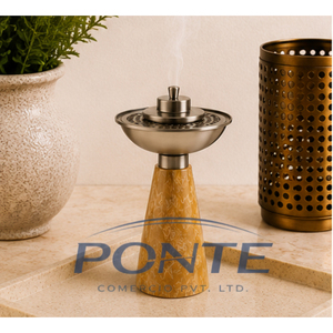 Quemador de Incienso de Diseño de Mármol, Mubkhar Árabe de Metal, Elegante Quemador de Incienso Oud para el Hogar, Regalos Festivos para Ramadán y Eid - Product Image 1