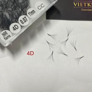 Venta al por mayor de fábrica: Extensiones de pestañas preformadas 3D-8D C/CC/D/DD/M/L Curl, abanicos sueltos, base delgada negra mate, logotipo personalizado - Product Image 2