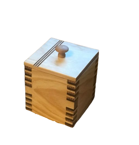 Lot de deux grands pots de rangement modernes en bois faits à la main, en bois d'acacia, pour cuisine, épices et thé - Product Image 4