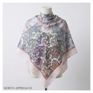 NORTH APPROACH Women's <b>Square</b> <b>Silk</b> <b>Scarf</b> Floral Print Elegant Multi-Functional Fashion Accessory All Seasons - Product Image 1
