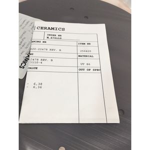 AMAT 0020-22478 XYCARB CERAMICS XYC 675110-6 8" - Equipo y Piezas de Semiconductores de Confianza de Marca Global - Product Image 1