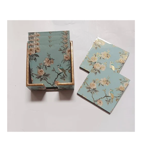 แผ่นรองแก้วเคลือบลายพิมพ์ MDF กันลื่น ดีไซน์ทันสมัย สีชมพู ฟ้า ดำ ขาว หลายสีให้เลือก ลดราคาพิเศษ - Product Image 2