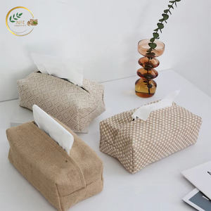 Boîte à mouchoirs en jute au design personnalisé – Porte-mouchoirs décoratif en fibres naturelles pour les acheteurs en détail et en gros - Product Image 2
