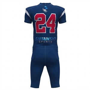 Conjunto de Camiseta y Pantalones de Fútbol Americano Azul Marino Personalizados, Uniforme de Equipo de Manga Corta, Ropa Deportiva, Kit de Equipo - Product Image 2
