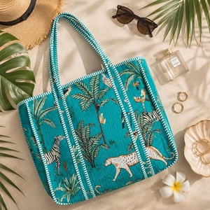 Eco-Friendly Casual Animal Pattern Cotton Tote <b>Bag</b> with Long <b>Shoulder</b> Handle and Large Capacity for Travel & Retail Use - Product Image 4