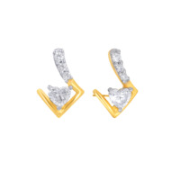 Boucles d'oreilles clous en diamant Doting Glamour, taille cœur, or jaune, pour femme, romantiques, à porter au quotidien, couleur G blanc naturel