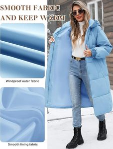 Women's Lightweight Packable Hooded <b>Winter</b> <b>Quilted</b> Puffer Jacket Detachable Sleeves Hat Zipper Closure Water Resistant Fur Wool - Product Image 2