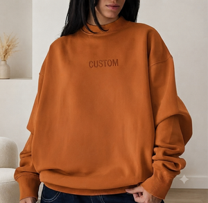 Weekend Casual Women's Oversized Mockneck Sweatshirt Soft Cotton Fleece Long Sleeve Pullover Clothing - Product Image 1