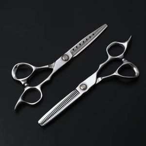 Juego de Tijeras de Entresacar de Acero Inoxidable 440C con Hoja de 28 Dientes, Mango Mediano, Punta Afilada, para Diestros, Herramientas de Peluquería - Product Image 6