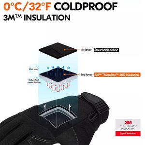 Guantes de Trabajo Resistentes, Reflectantes, Tácticos, Ligeros, Impermeables, de Cuero, Antideslizantes, con Protección UV, Dedos Completos - Product Image 2