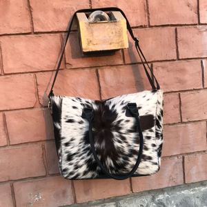Bolsos de mano de lujo para mujer, hechos a mano con cuero auténtico de vaca, diseño de piel con pelo, bolso de cuero con pelo de vaca. - Product Image 2