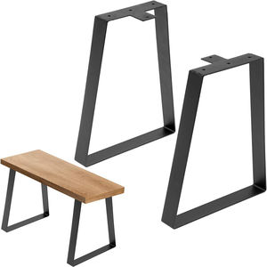 Trapezoid Steel Table Legs 16" 400lbs Load 2 Pcs Furniture Legs for DIY Coffee Tables, Desks, <b>Bench</b>, Night Stands EDPTBL009 - Product Image 2