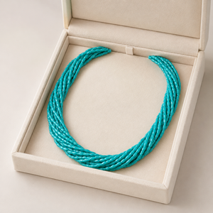 Wholesale Multi-Strand Turquoise Blue Seed Beaded <b>Statement</b> <b>Necklace</b> for Women Bohemian Fashion Jewelry Gift/Party Sstringz Exim - Product Image 4