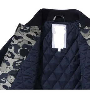 Chaqueta Bomber de Lana para Hombre, Camuflaje en la Parte Delantera, Color Sólido, Cuello Camisero, Largo Regular, Formal, Resistente al Viento e Impermeable, Poliéster - Product Image 6