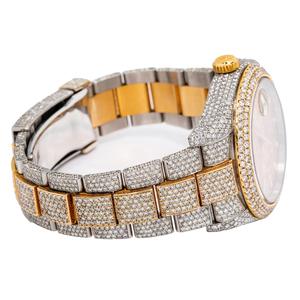 Reloj Mecánico Iced Moissanite de Acero Inoxidable con Esfera Analógica y Ventana de Fecha, Lujoso y Moderno para Hombre - Product Image 2