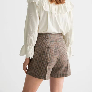 Women's <b>Waterproof</b> Breathable High Waist Casual Woven Solid <b>Overalls</b> Shorts - Product Image 1