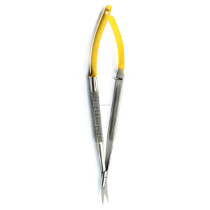 Portaagujas Castroviejo de 12.5cm, Dorado, Curvo, Micro Tijeras, Instrumentos Quirúrgicos Manuales Reutilizables de Alta Calidad - Product Image 2