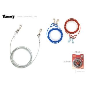 Laisse en câble d'acier Yommy 5,0 mm 3 m pour animaux de compagnie - Product Image 1