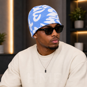 HMR Sisterhood Brotherhood Unisex Beanie <b>Hat</b> Blue White Camouflage Pattern Jacquard Knit Street Style Winter Cap Cute <b>Warm</b> <b>Hat</b> - Product Image 5