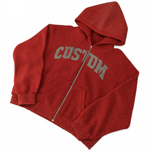 Black Rhinestone Zip Hoodie Sparkly <b>Studded</b> Hoodie Streetwear Fashion New Stylish Warm Cotton Hoodie Unisex Designer Pullover - Product Image 4