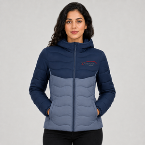 Casual Wear <b>Women</b> Puffer <b>Jacket</b> Warm <b>Lightweight</b> Quilted Winter Coat Custom Logo Full Zipper Hooded Outerwear Puffer <b>Jacket</b> - Product Image 1