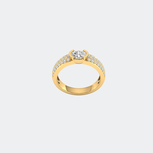 Bague solitaire ovale en diamant brillant de 1,00 carat avec un sertissage pavé imposant – Bague de fiançailles classique de luxe - Product Image 4