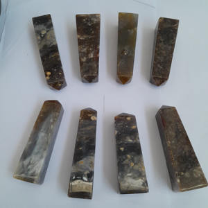 หินแคลเซโดนีสีม่วงธรรมชาติคุณภาพสูงจากอินโดนีเซีย รูปทรงหอคอย ขนาด 95 มม. สำหรับบำบัดรักษา - Product Image 1