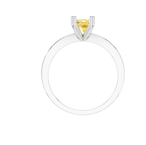 Bague en saphir jaune de qualité supérieure cultivée en laboratoire en argent sterling à 4 broches en or blanc en vrac acheter fabricant de bijoux de mariage de haute qualité - Product Image 4