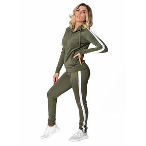 Ensemble de survêtement 2 pièces en velours pour femme, grande taille, collection automne 2026, vente en gros, polyester/coton, pour la gym et l'entraînement sportif - Product Image 1