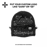 Topi Beanie Rajut Akrilik Premium ZAINI ZI-063 240 GSM Unisex Navy Grey Maroon dengan Bordir Rhinestone