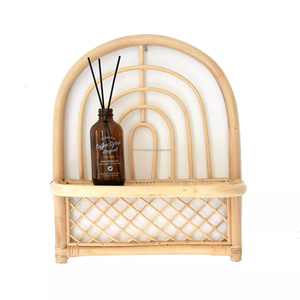 Étagère murale de rangement en rotin naturel personnalisée OEM Étagère tissée Tenture murale plante de décoration pour chambre d'enfants Fabricant du Vietnam - Product Image 4