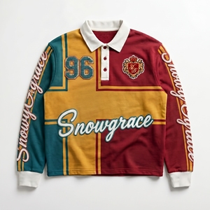 Snowgrace Full Sleeve Color Blocked Jersey Embroidered Logo Turn-down Collar Regular Fit Unisex Apparel - Product Image 1