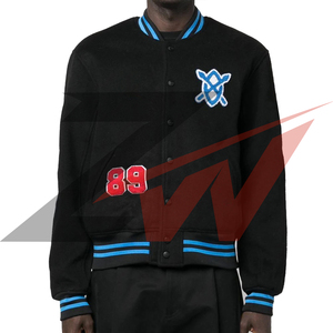 Chaqueta Varsity de Moda para Hombre, Talla Grande, Personalizada, de Alta Calidad, con Cuello de Lana y Cierre de Cremallera - Product Image 4