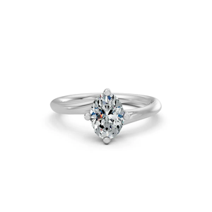 Anillo de Compromiso y Boda con Diamante Cultivado en Laboratorio de Corte Ovalado, Oro Amarillo de 14K con Baño de Rodio, Banda Trenzada, Certificado IGI, Listo para Fiestas - Product Image 3