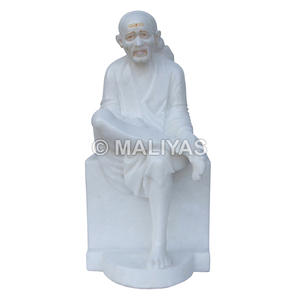 Estatua de Sai Baba para Sala de Pooja |   Ídolo de Shirdi Sai Baba en Mármol Blanco para Templo en Casa – MALIYAS - Product Image 1