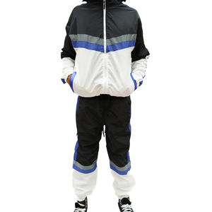 Conjunto Deportivo Unisex Casual de Verano con Capucha y Cremallera de 1/4, Chaqueta Cortavientos de Nylon 2 en 1, Talla Grande, Transpirable, para Correr - Product Image 1